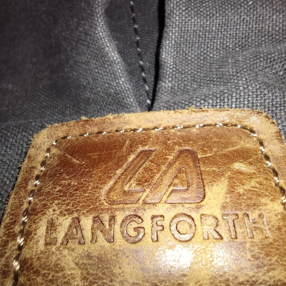 Langforth Unisex Gray And Tan Laptop Messenger Bag - Picture 7 of 7